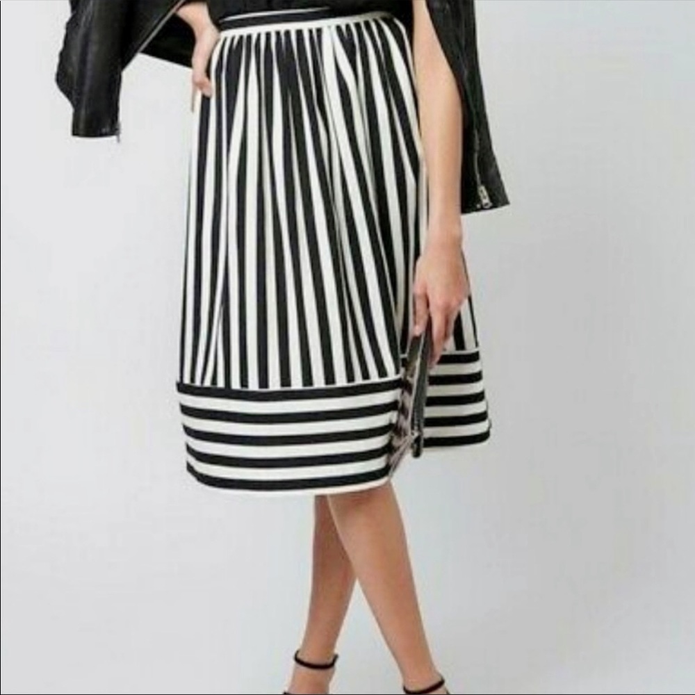 Topshop black and white striped skirt